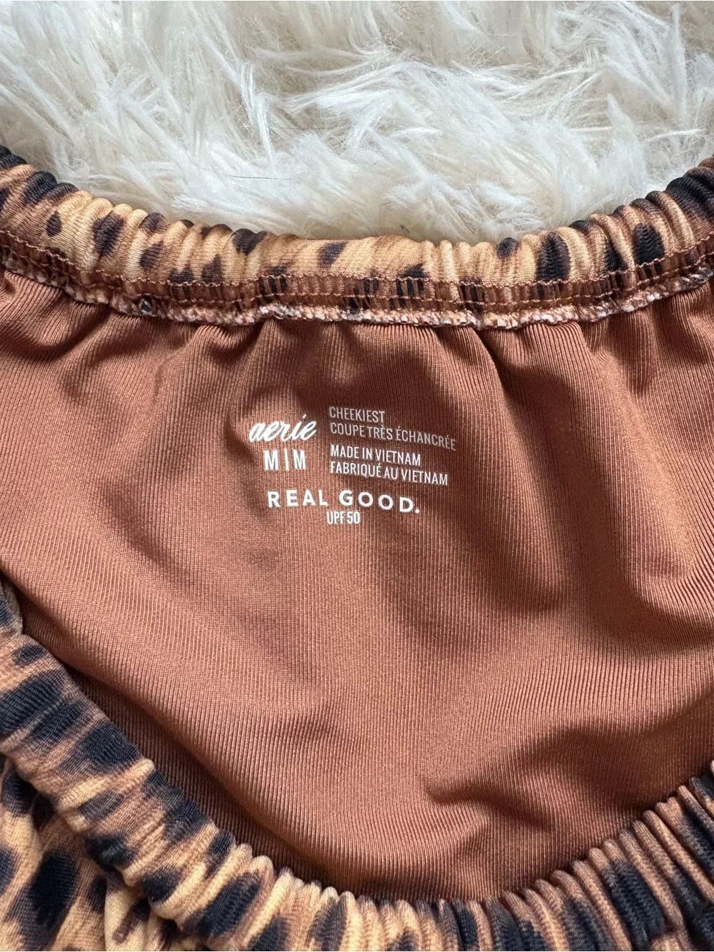 Aerie Leopard Print High-Cut Bikini Bottom - Brown & Black
